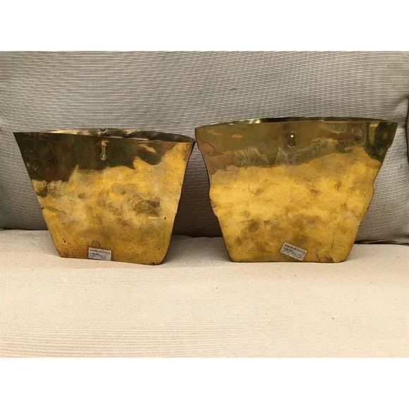 Vintage Wall Pocket Pair Raymor Bucket Shape Tradition by Raymor India Metalware - Picture 6 of 10